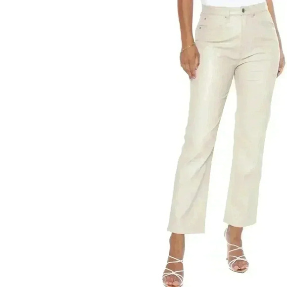 Blue Revival Unreal Leather bone color straight leg pants in size 30 NWOT - Picture 1 of 7